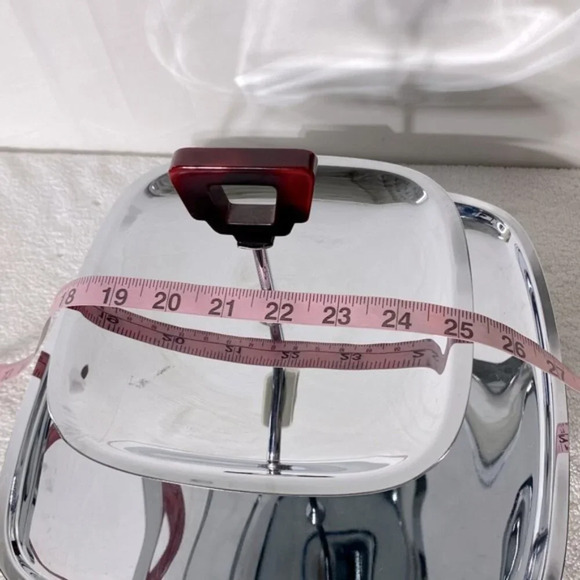 Vintage Glo Hill Gourmates Two Tier Chrome Serving Tray With Bakelite Handles - Picture 14 of 15